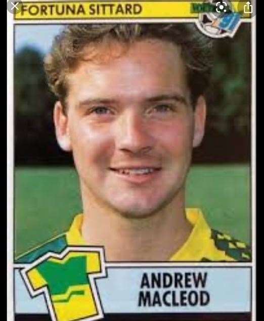 Ex-Ross County forward Andy MacLeod on a sticker during his time in Holland with Fortuna Sittard.