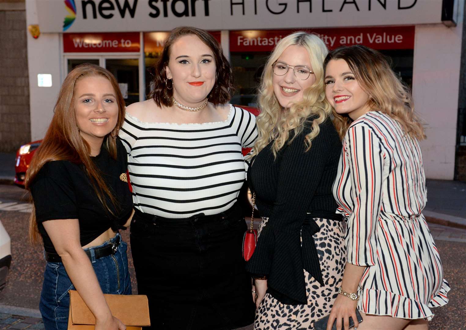 Night out for (left) Katie Murray, Emily Taylor, Amy Davidson and Lola Skinner.