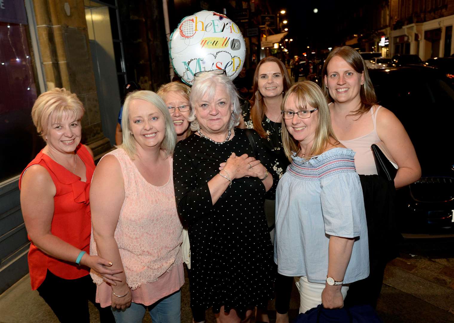 Joanne Zabel (centre) from Dingwall Post Office says farewell before leaving for Manchester.