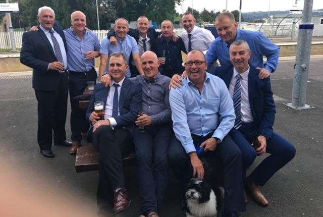 Andy MacLeod with some of his Ross County teammates from around 30 years ago – the squad that brought the Staggies into the Scottish Football League.